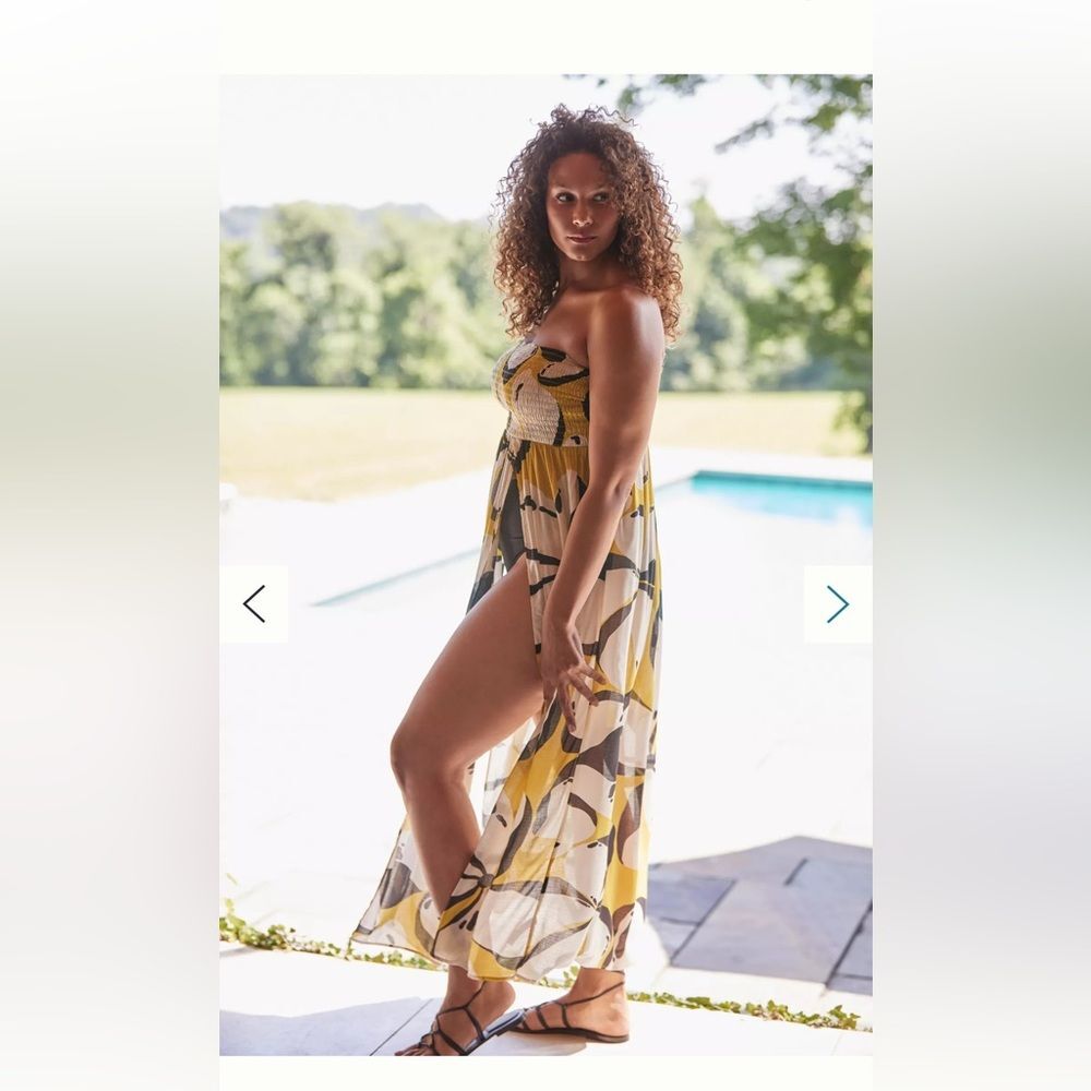 Kenzie Parrott x Anthropologie Sheer Maxi Cover Up Dress XS Resort Vacation - Picture 3 of 9